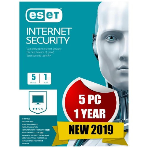 ESET Internet Security 5 devices / 1 year electronic license