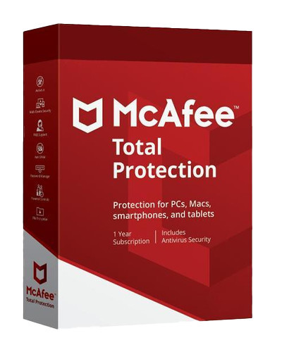 McAfee Total Protection (10 dispozitive / 1 an) (licență electronică) (MTP00GNR1RDD)